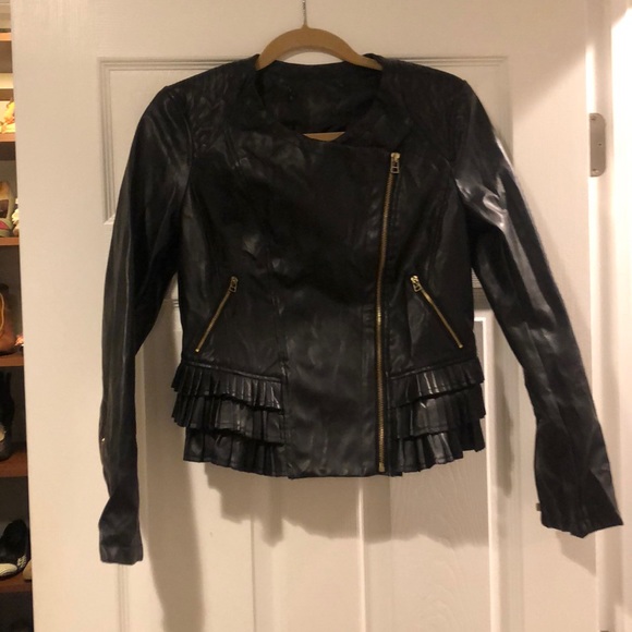 Forever 21 Black Vegan Leather Jacket-Medium - Picture 1 of 4